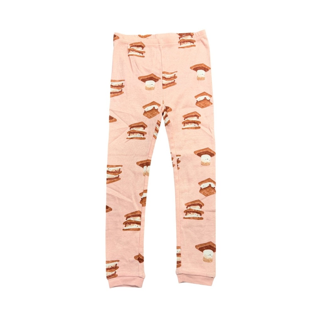 Carters Just One You Pajama Pants Kids 4T Pink Smores Soft Ribbed Sleep Leggings